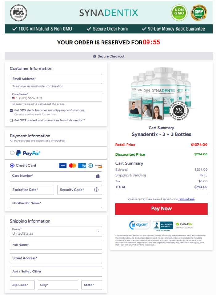 Synadentix secure checkout